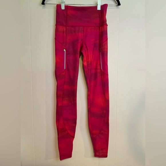Athleta Red Leggings Soft Tapered Design - Picture 1 of 4